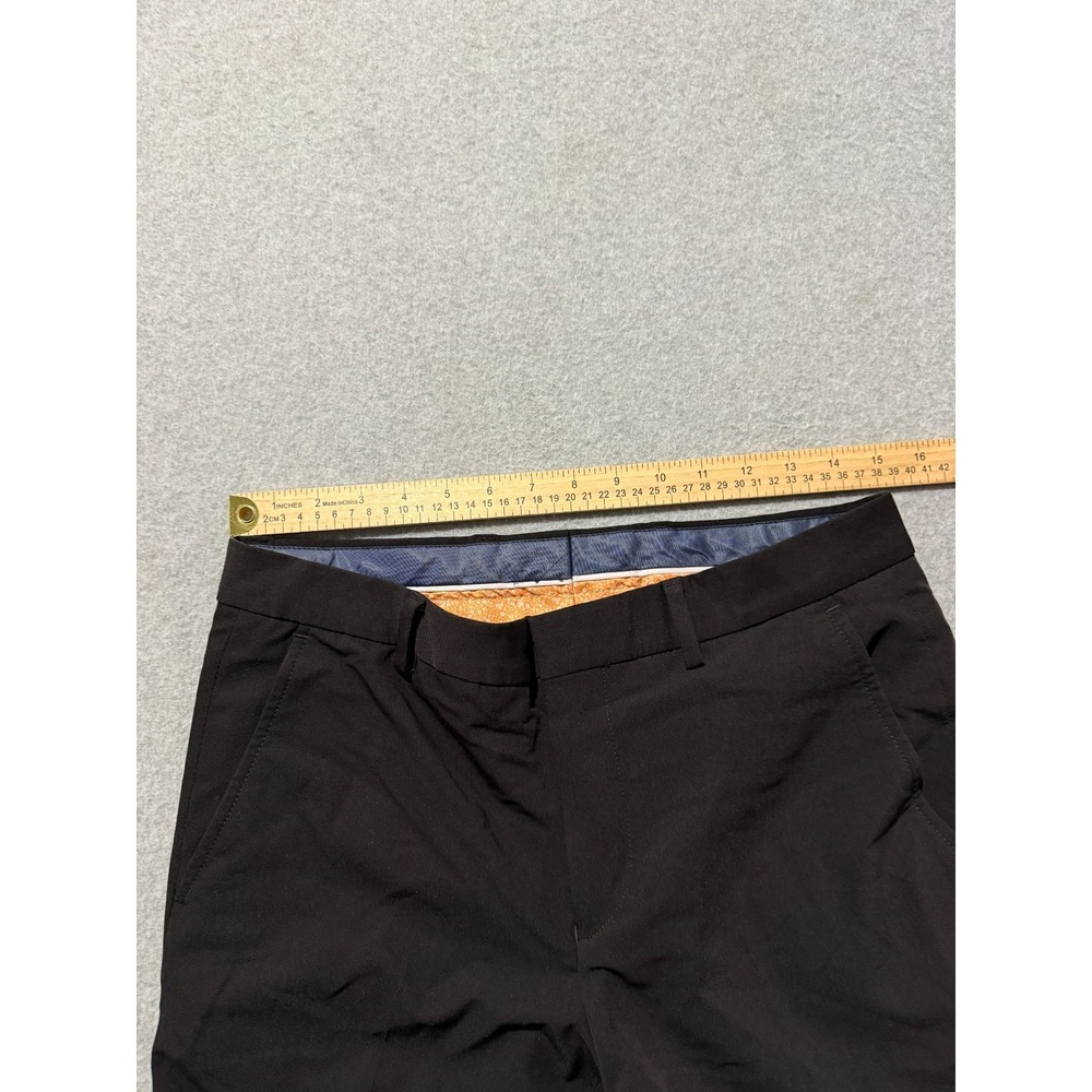 Egara Black Skinny Fit Stretch Dress Pants 29x32 Pleated Poly Blend - Picture 7 of 9
